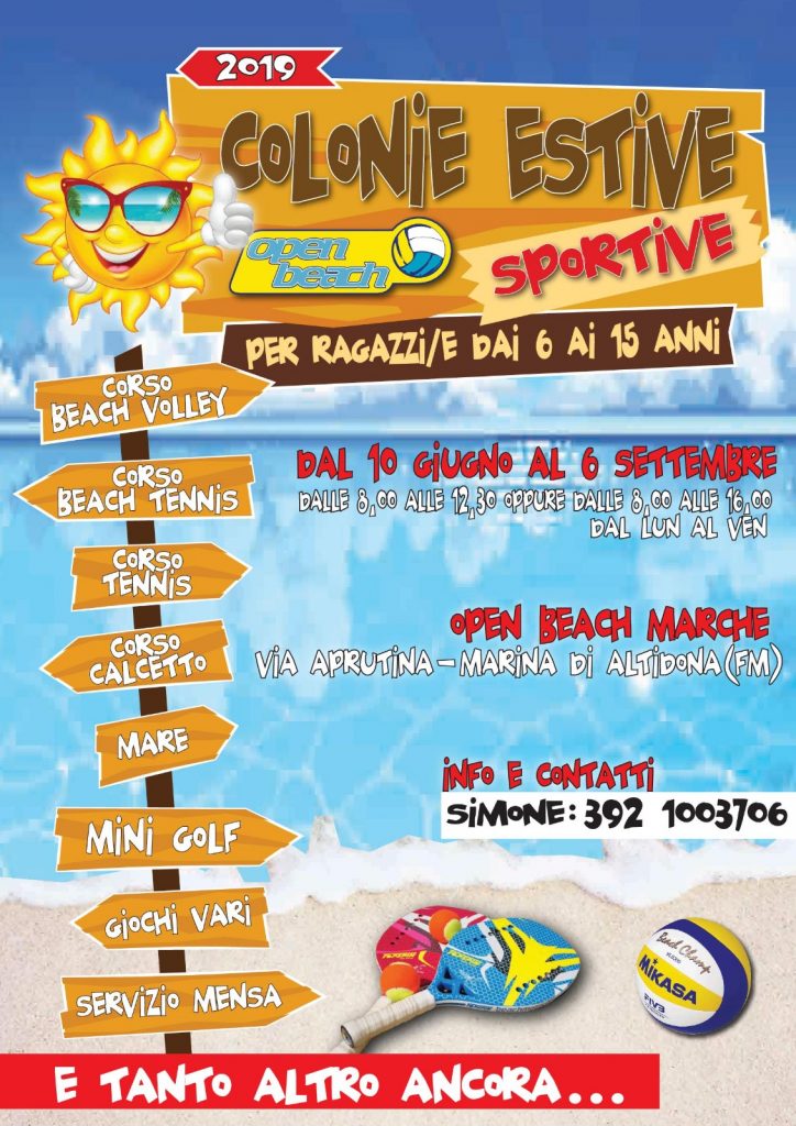 Aperte le iscrizioni per le colonie estive!! OPEN BEACH